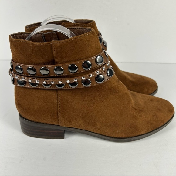 Le chateau Brown vegan Suede Ankle Boots with Studded Straps 36 - Picture 5 of 10